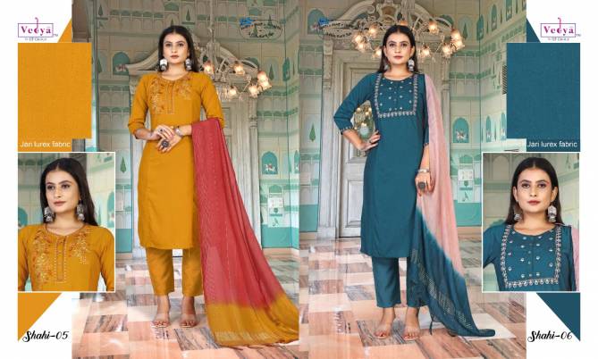 Shahi By Vedya Pv Silk Kurti With Bottom Dupatta Wholesale Clothing Suppliers In India